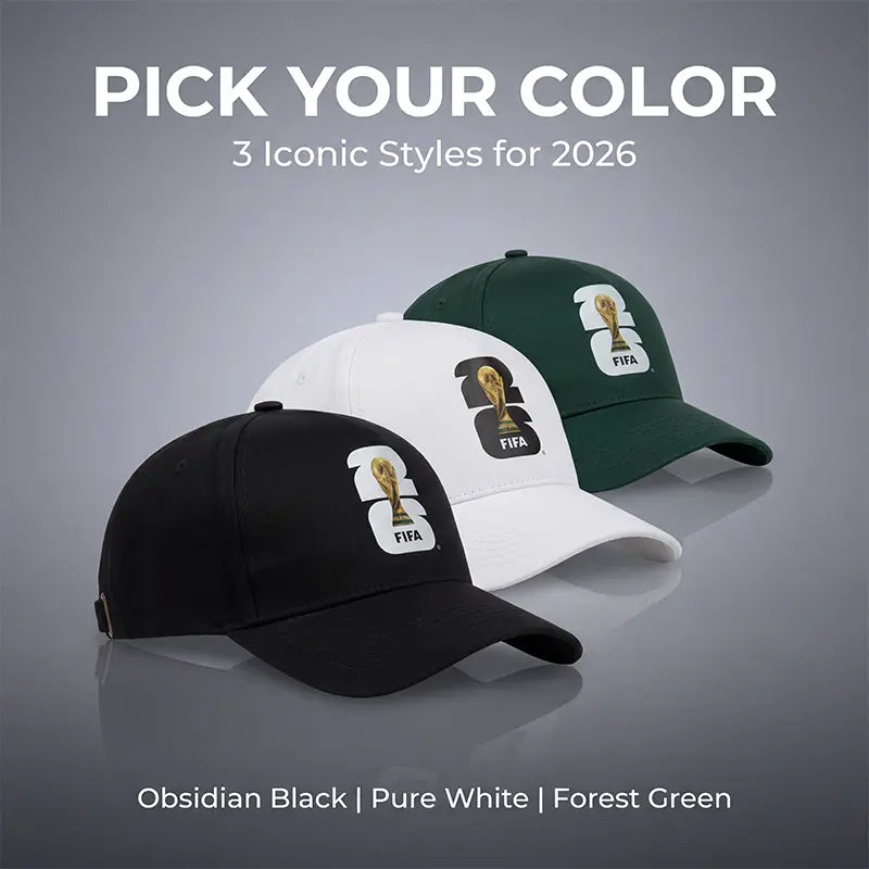 FIFA 2026 World Cup Commemorative Victory Cap - Trophy Silhouette Snapback Baseball Hat, White/Green/Black Casual Fan Collectible for Sports, Streetwear