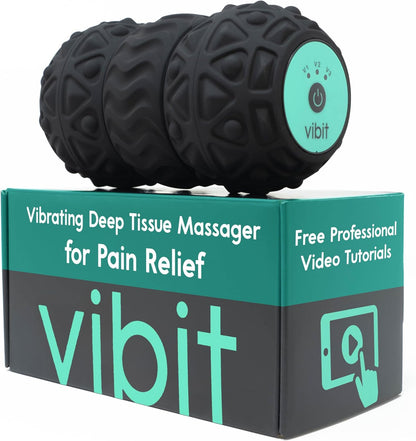 - Vibrating Massager for Plantar Fasciitis, Pain Relief and Sciatica, Foot and Body Portable Massage Roller, Deep Tissue Pain Relief from Feet to Neck, Electric, 3 Vibration Levels (Black)