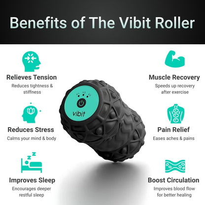 - Vibrating Massager for Plantar Fasciitis, Pain Relief and Sciatica, Foot and Body Portable Massage Roller, Deep Tissue Pain Relief from Feet to Neck, Electric, 3 Vibration Levels (Black)