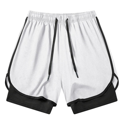 Men's 2-in-1 Running Workout Shorts with Phone Pocket and Towel Loop - Quick Dry Stretchy Athletic Performance Activewear